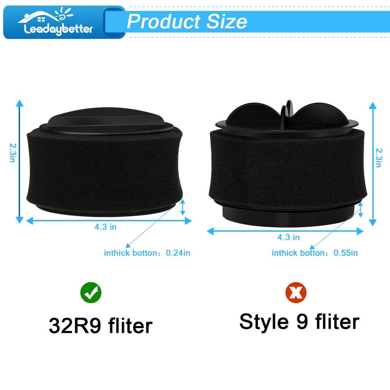 Leadaybetter 2 Replacement Filter for Bissell Power Force & Helix Turbo Inner and Outer Filter Set for Bissell 32R9,203-7913 - Image 4